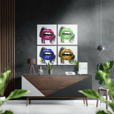 Lips  Brushed Aluminium Dibond Wall Art.